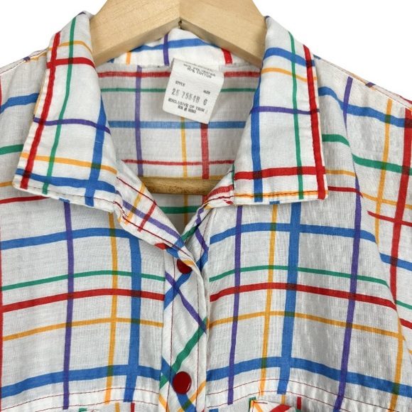 Vintage Colorful Plaid Sleep Gown Size 6 - Picture 4 of 7